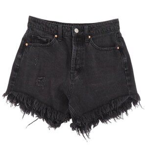 Wild Fable Women 2 Highest Rise Shorts Dark Black Distressed Denim Jean Cut Off